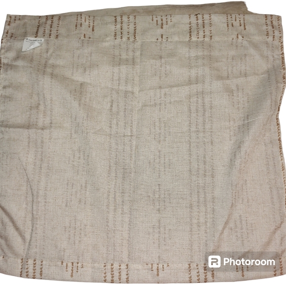 Valance Curtains Set of Two Beige Panels Boho/Farmhouse - Picture 2 of 6